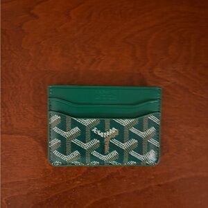 Goyard Green and White Card Holder